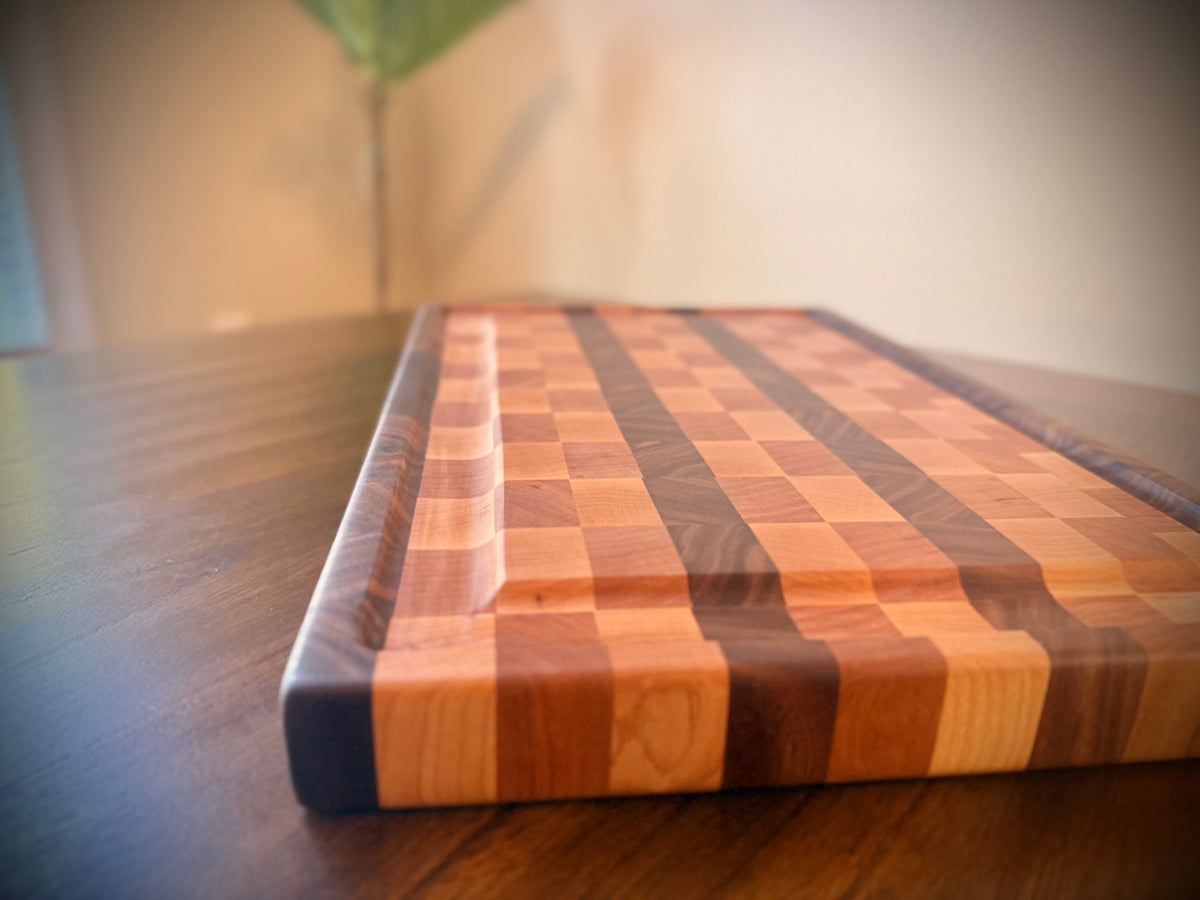 Cherry & Walnut End-Grain Cutting Board - 18"x12"x1-1/4”