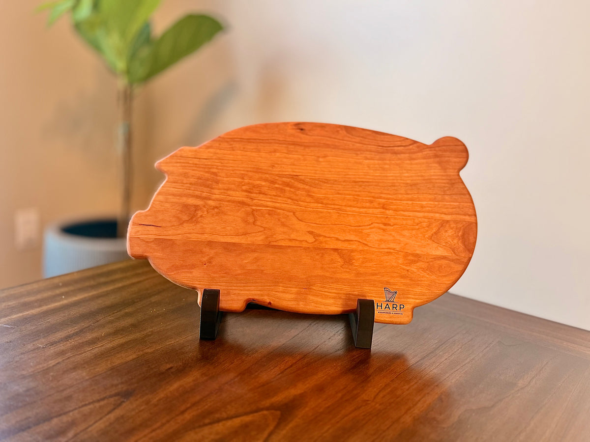 Handmade Pig-Shaped Serving Board - 18”x11”x1/2”