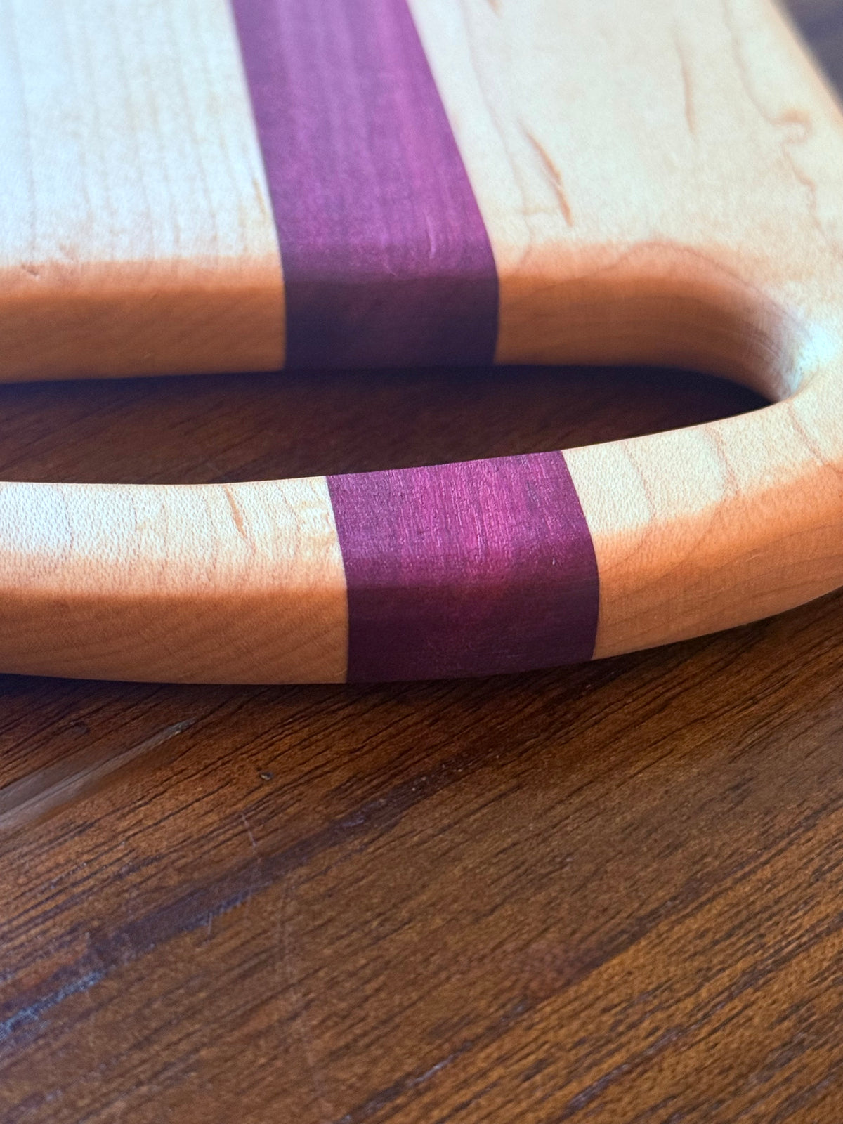 Maple, Padauk & Purpleheart Serving Board - 15”x10”x1/2”