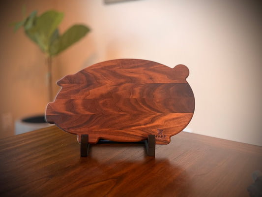 Handmade Pig-Shaped Serving Board - 18”x11”x1/2”