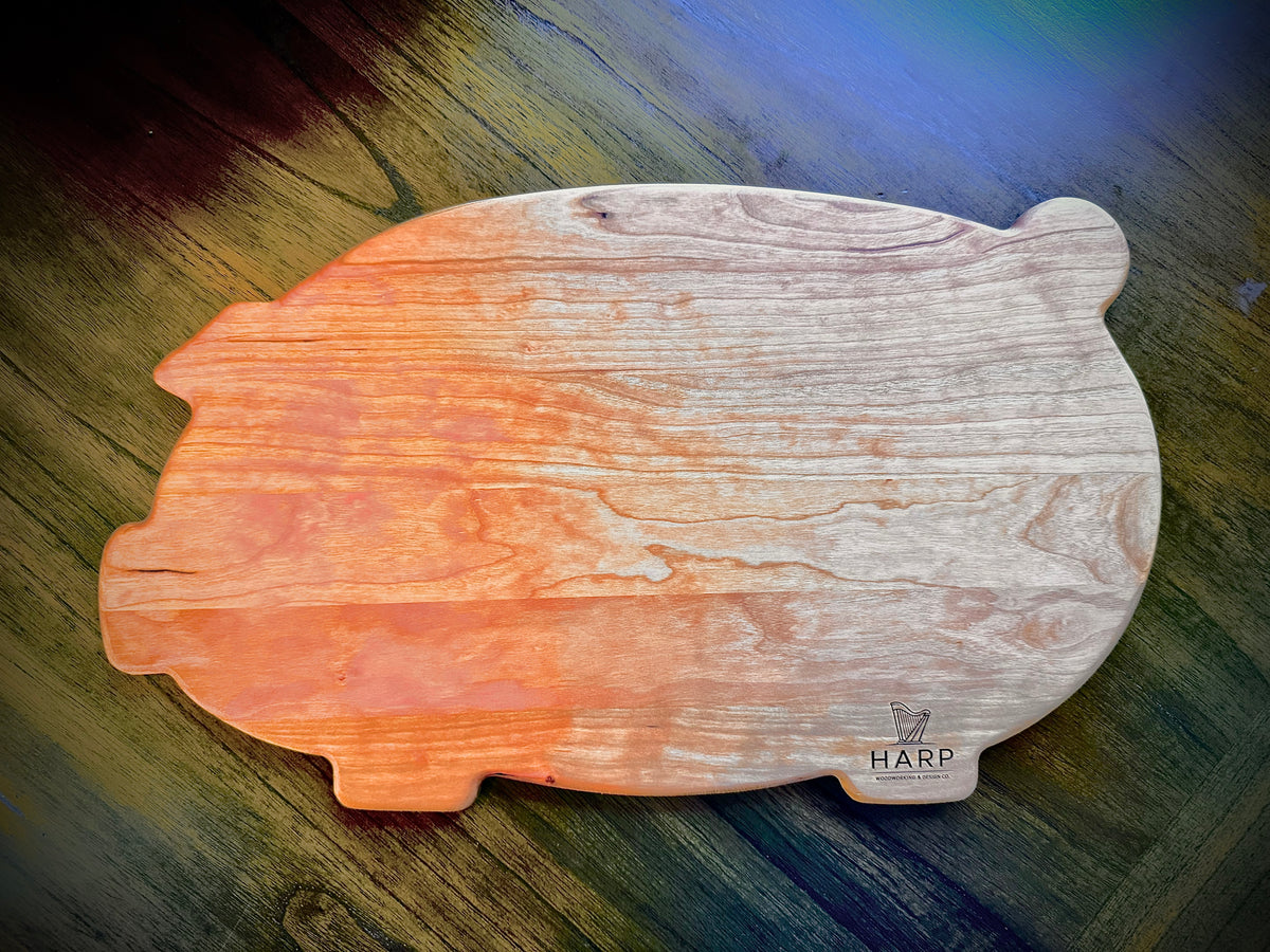Handmade Pig-Shaped Serving Board - 18”x11”x1/2”