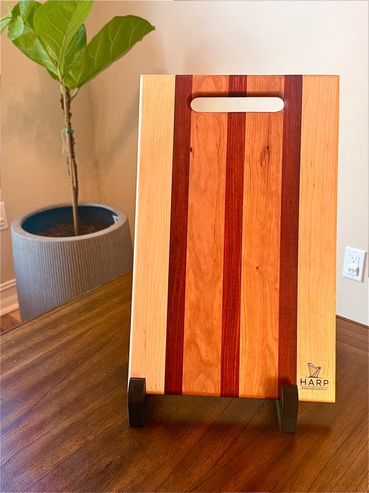 Cherry & Padauk Handled Serving Board - 17”x10-1/2”x1/2”
