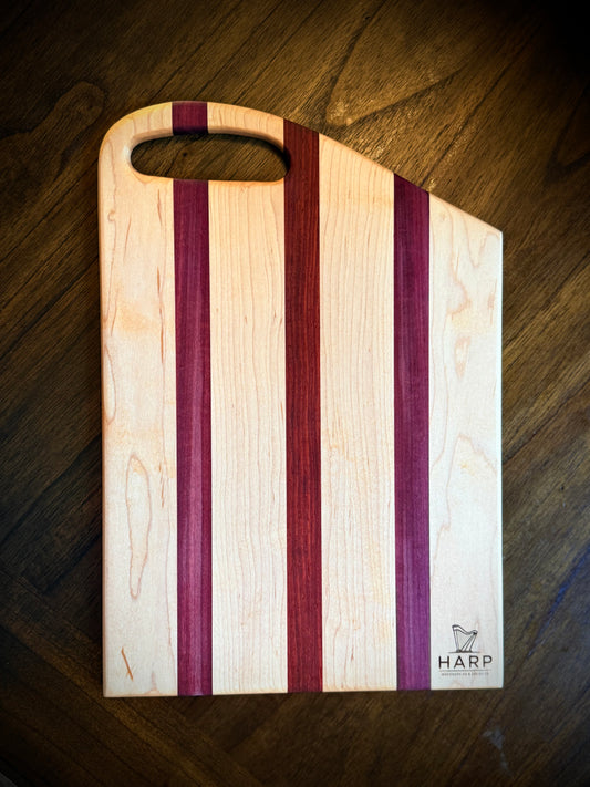 Maple, Padauk & Purpleheart Serving Board - 15”x10”x1/2”