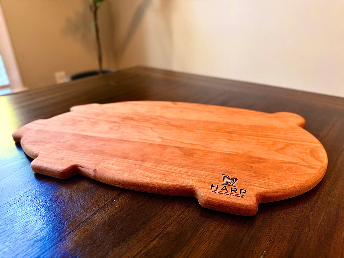 Handmade Pig-Shaped Serving Board - 18”x11”x1/2”